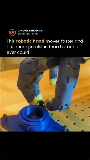 brackbellnow on Instagram: "Human reflexes are no longer the performance ceiling for precision work, as advanced robotic hands are now operating faster and more accurately than human hands in controlled environments. This robotic hand uses millisecond scale control loops combined with high resolution force and torque sensors embedded in each finger, allowing it to continuously measure resistance and adjust grip pressure in real time. 📡 Follow @uncover.robotics for more behind-the-scenes technol