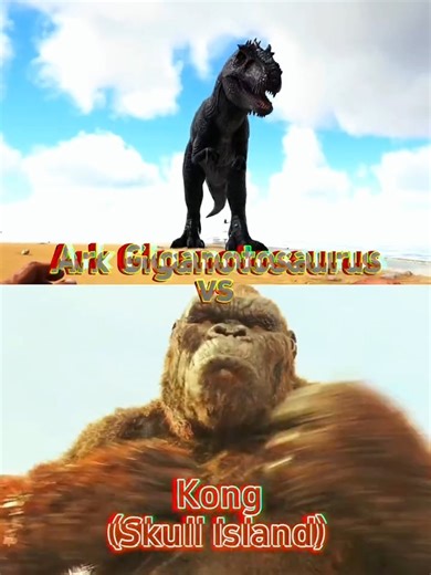 Ark Giganotosaurus vs Kong (Skull Island) #arksurvivalevolved #godzilla