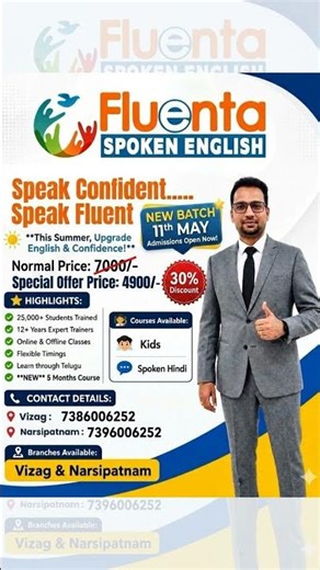 Daily English practice | fluenta spoken english | for online classes 7386006252