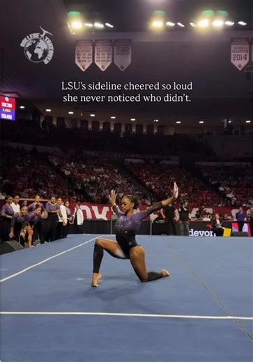 they cheered so loud, she never noticed who didn’t. #lsu #gymnastics #collegetakeover #floor @Amari