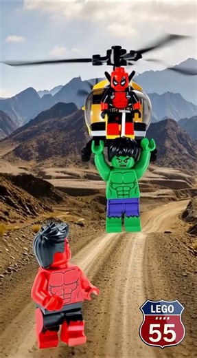 Lego Red Hulk vs Green Hulk: Deadpool to the rescue #deadpool #lego #animation #cartoon