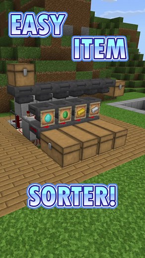 EASY Item SORTER! Great for farms producing multiple items! #minecrat #minecrafttutorial #redstone #redstonetutorial #minecraftsurvival #minecraftbedrock #minecrafter #minecrafthack