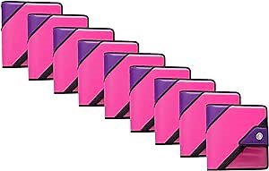 Case-it The Open Tab Binder - 2 Inch O-Rings - 5 Color Tab Expanding File Folder - Multiple Pockets - 400 Sheet Capacity - Pink S-826-A (9 Pack)