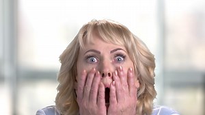 Face Of Shocked Terrified Woman Female Face Stock Footage SBV-324240520 - Storyblocks