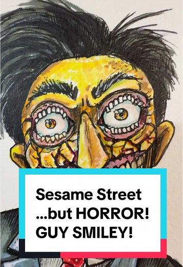 Sesame Street Horror Art: Guy Smiley Drawing
