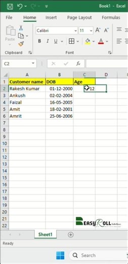 😱 99% Log Nahi Jaante Ye Excel Trick | Age in 1 Click || #spreadsheets #exceltips #exceltricks