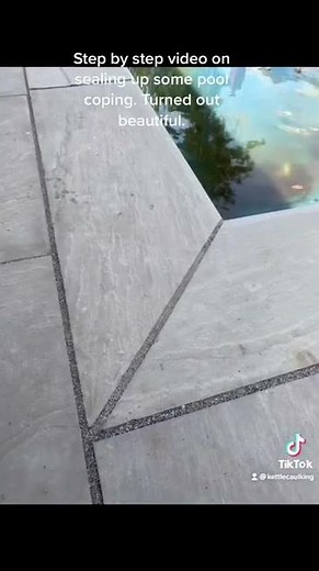 Step by step how to caulk pool coping.#trending #viral #caulking #irionamerica #dowsil #cws #cs2