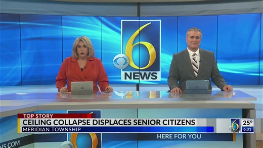 Ceiling collapse displaces senior citizens