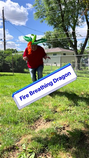 It’s a fire breathing dragon balloon hat! I think the dog had it right. #funny #quadcitymagician #balloonanimals #balloondragon #balloonhat