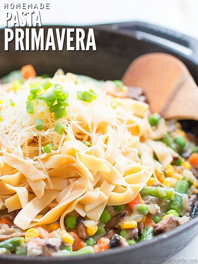 Easy Pasta Primavera | 30 Minute Meatless Meal! ( Video)