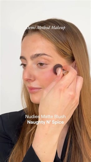 The Demi Method is all about using the tiniest amount of product, only where you need it, so your real skin looks fresh and natural. No heavy layers, no hiding - just skin that looks like skin.⁠ ⁠ @taylor_frankel using ⁠ Nude Glow Peptide Serum ⁠ Dewy Barrier Hydrating Stick⁠ Tinted Blur Sculpt Stick⁠ Tinted Blur Foundation Stick⁠ Nudies Matte Blush in Naughty N’ Spice⁠ Nudefix Cream Concealer ⁠ Magnetic Matte Eye in Taupe ⁠ Gel Balm Color Lip Cheek Pencil in Pulse⁠ Stax Blush Balm in Cherry Pie