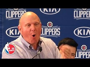 Steve Ballmer is FIRED UP at Kawhi, Paul George introductory press conference | NBA on ESPN