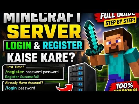 Minecraft Java Server Login & Register Kaise Kare | Full Guide Hindi 🔥
