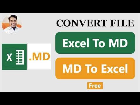 Convert Excel File To MD (Markdown) File | Convert MD (Markdown) File To Excel File Online Free