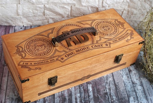 Custom Tackle Box, Wooden Box for Lure and Bait Storage, "old School" Fisherman Gift, Christmas Gift, VIP Gift, Retirement Gift, Vintage Box - Etsy Israel