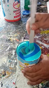 Quick dry enamel aquamarine color #howtomixaquamrine #color #qdewhite #qdethalogreen #qdecrystalblue #fbpost #paintmixing | Roger Ursal Verano