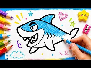 How To Draw a Cute Shark | Easy Step By Step Tutorial