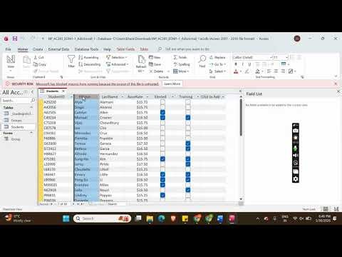New Perspectives Access 365 | Module 1: End of Module Project 1 Bowles College #newperspectives