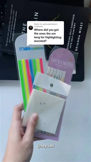 Yellow Lined Sticky Notes & Transparent Tabs for Annotating Books