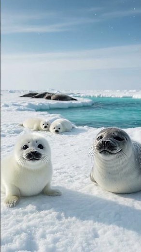 Say Hi to Natsiq, the Baby Harp Seal! 🦭 #AnimalHelloWorld