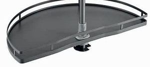 [Hot Item] Dark Grey Solid Board Half Round Carousel Kitchen Cabinet Rack