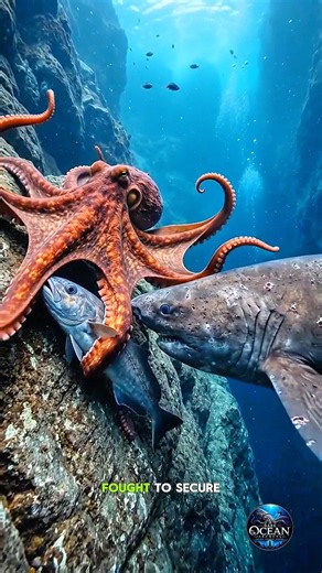 Giant Octopus vs Sleeper Shark|The Ultimate Deep Sea Food Fight#deepsea #bbcearth #ocean #oceanlife