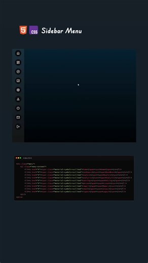 thinkncodeit on Instagram: "🔥 Sidebar Menu using HTML CSS only 🌐 Check bio for source code 🔴 Follow ‎@thinkncodeit for more web development tips and tutorials! 📲💡 ⚠️ Don't forget to Like ❤️ Share 📨 Follow ✅ and Comment | Stay tuned 🔔 for latest updates 🚀💯 [Frontend Development, HTML CSS JavaScript, CSS Animation, Web Dev, web developer, frontend developer] #frontendprojects #html #html5 #htmlcss #htmlcoding #css #css3 #cssprojects #csstricks #javascript #javascripts #javascriptdeveloper