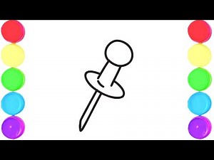 How To Draw Paper Pin Drawing & Coloring For Kids and Toddlers_ Child Art 🌈🎨‪@MridulArtGallery-s3o‬