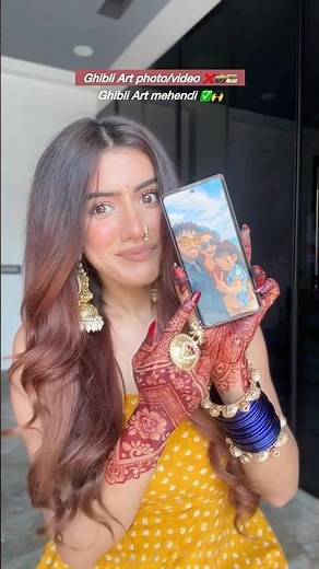 Hum tum aur Sidya ka ✌️🥹 #ghibliart #instantmehndi #familyportrait #mehndidesign #cutefamily