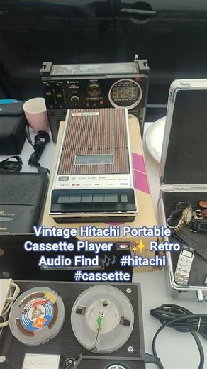 Vintage Hitachi Portable Cassette Player 📼✨ Retro Audio Find 🎶 #hitachi #cassette #music