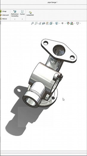 Solidworks Tutorial Pipe with Flange using Extruded Swept andRevolved #solidworks#solidworkstutorial