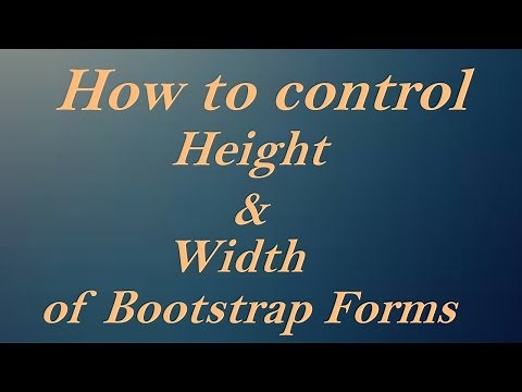 How to control height and width of Bootstrap form