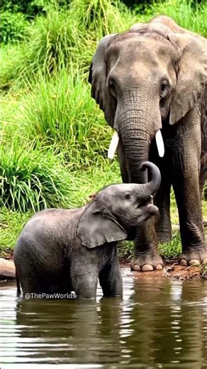 Baby Elephant’s First Bath 🐘💦 | Cutest Moment Ever #Shorts #wildlife #animalrescue #babyanimals