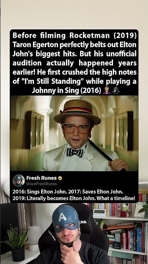 During the filming of Rocketman (2019), Taron Egerton was too good