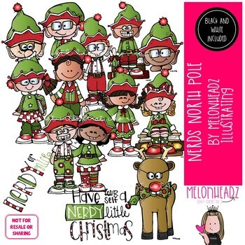 Nerds North Pole clip art, Christmas clip art, Elf clip art COMBO PACK
