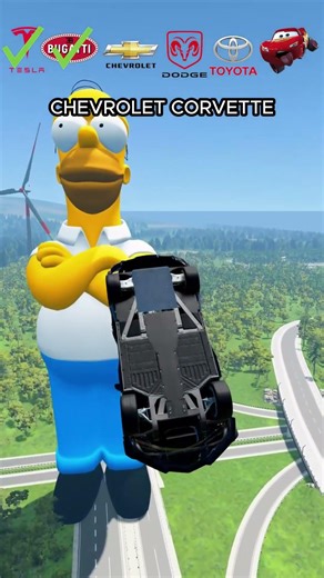 Cars vs Homer Simpsons #4 😱 BeamNG.Drive #beamng #beamngdrive #game #gaming #cars