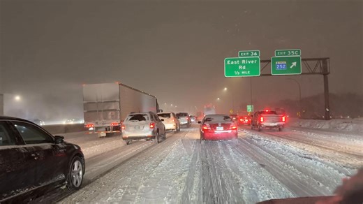Slow going here in the Twin Cities near Brooklyn Center, Minnesota. | Tanner Charles Chasing