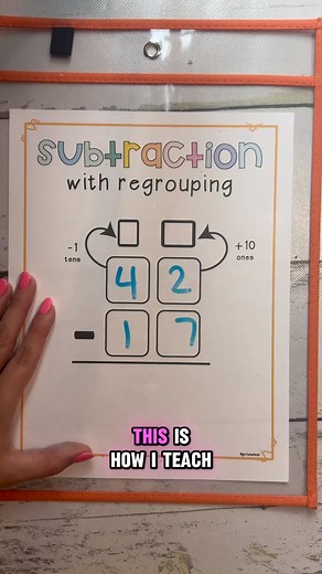 𝐕𝐞𝐥𝐜𝐤𝐢𝐬 | Elementary Math on Instagram: "Comment “MAT” for the link. Make sure to follow me first to get my message 💕 Subtraction with regrouping can be a doozy but you got this! It just requires a lot of modeling and a lot of practice. That is why I love these write and wipe mats because you can reuse as many times as needed ! I love using these subtractions mats in small group , tutorials and independent practice time. #thirdgrade #iteachthird #secondgrade #iteachsecond #subtraction"