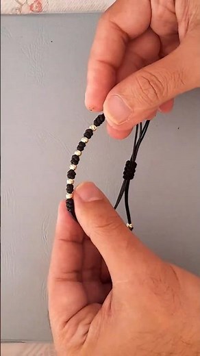 Diy bracelet tutorial | snake knot by leather cord & gold balls#shorts