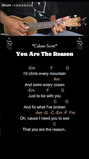 You Are The Reason - Calum Scott - Ukulele Chords Tutorials (Play Along) #ukulele