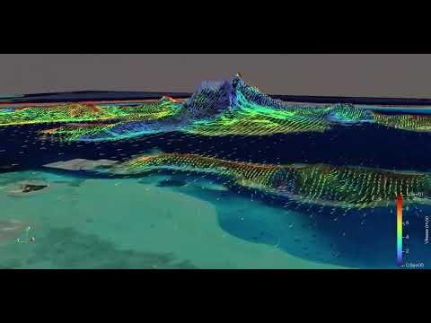 CFD Ile de Bora-Bora (Polynésie Française) avec une vent d'Est à 18 km/h