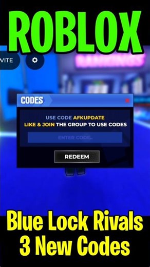 ALL 3+ CODES FOR RIN REWORK UPDATE IN BLUE LOCK RIVALS #roblox #shorts