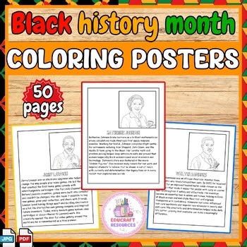 Black History Month Inventors Biographies Coloring Posters | Black History Month