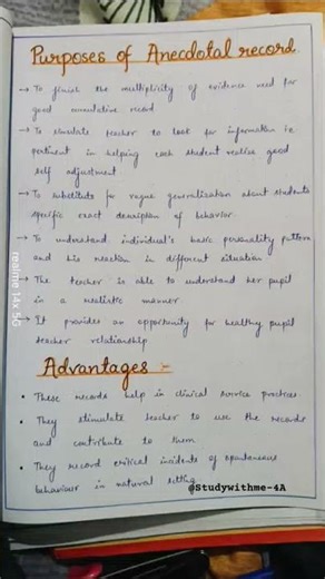 assignment on anecdotal record