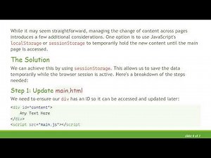 How to Change Content of a div Element on Main Page from Another Page Using JavaScript