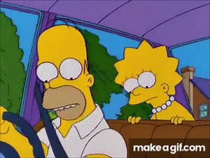 Homer puts tape over check engine light on Make a GIF