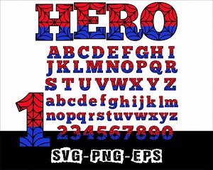 Doodle Superhero Spider Font Svg Hero Alphabet Superhero Svg Font for Cricut Svg Png Eps Font - Etsy