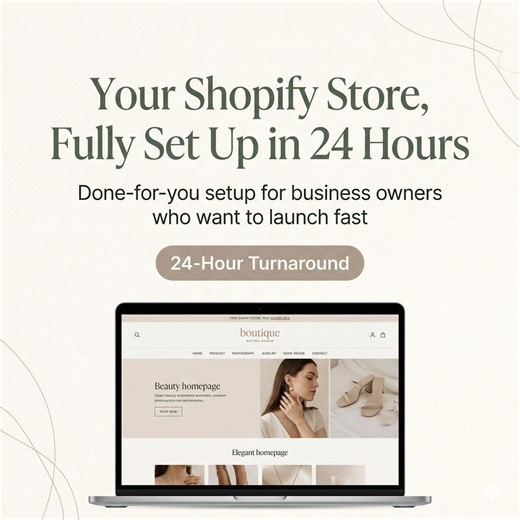 Shopify Store Setup Service, Done for You Shopify Website Design, 24 Hour Theme Installation and Launch Help for New Store Owners - Etsy UK