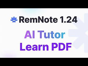 🎉 RemNote 1.24 - AI Tutor "Learn PDF" Mode 🎉
