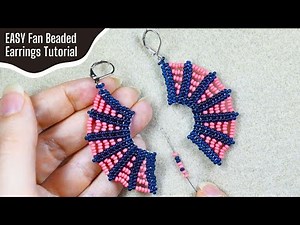 EASY Beaded Fan Earrings With Simple Seed Beads! 🪭